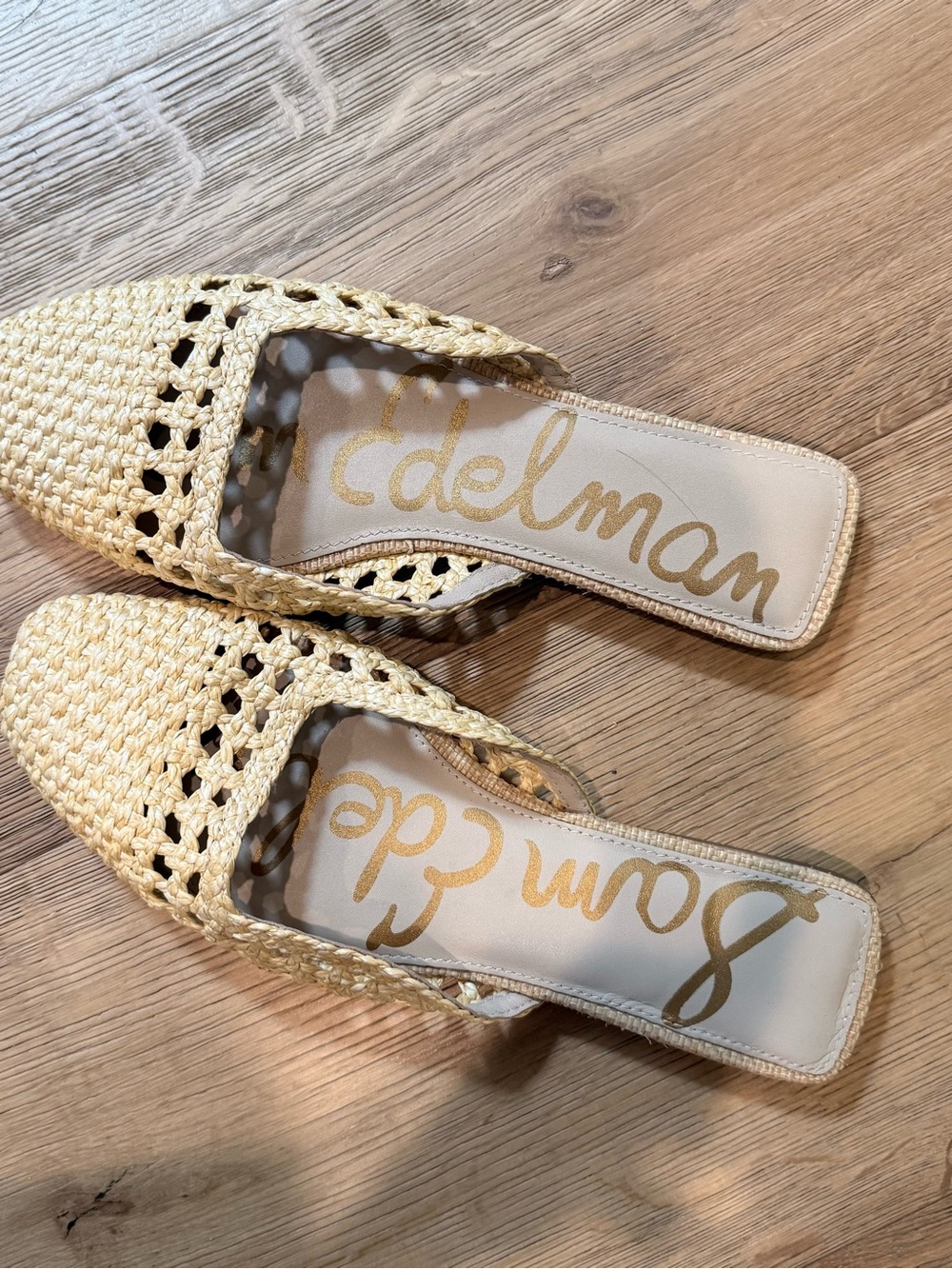 NEW WITH BOX! SAM EDELMAN Nola Mule Slide in Raffia - Picture 5 of 6